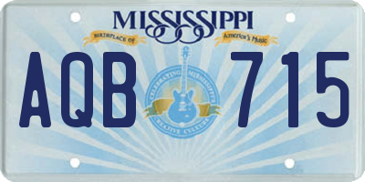 MS license plate AQB715