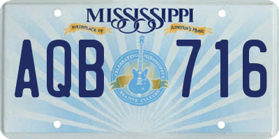 MS license plate AQB716