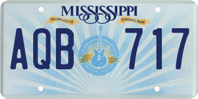 MS license plate AQB717
