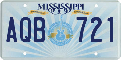 MS license plate AQB721