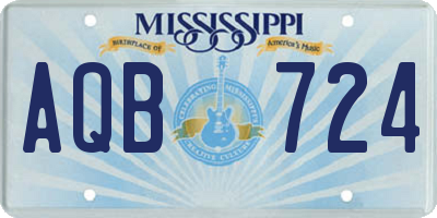 MS license plate AQB724