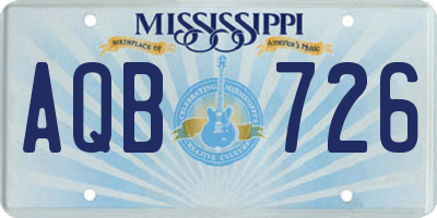 MS license plate AQB726