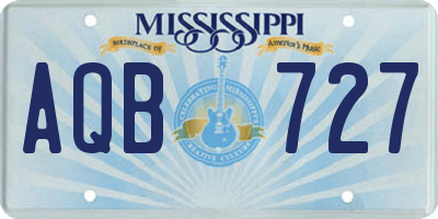 MS license plate AQB727
