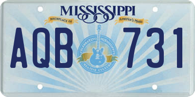 MS license plate AQB731