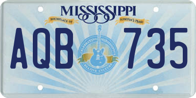 MS license plate AQB735