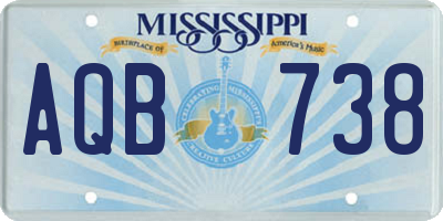 MS license plate AQB738