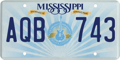 MS license plate AQB743