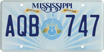 MS license plate AQB747