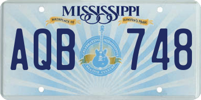 MS license plate AQB748