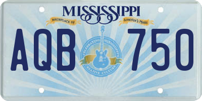 MS license plate AQB750