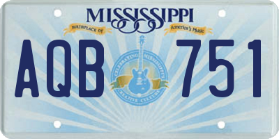 MS license plate AQB751