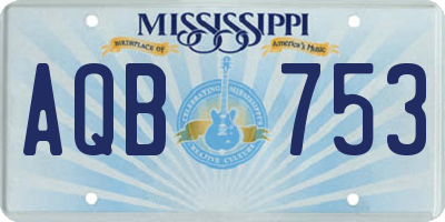 MS license plate AQB753