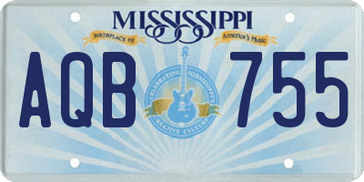 MS license plate AQB755