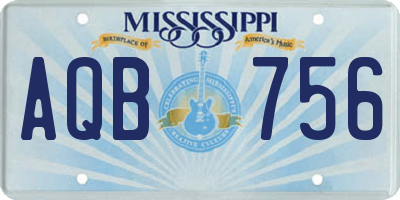 MS license plate AQB756