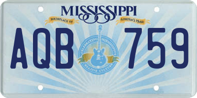 MS license plate AQB759