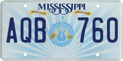 MS license plate AQB760
