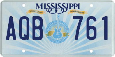MS license plate AQB761