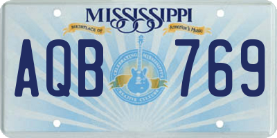 MS license plate AQB769