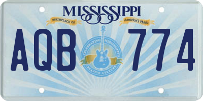MS license plate AQB774