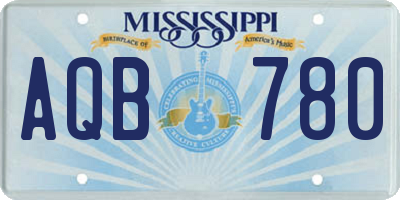 MS license plate AQB780