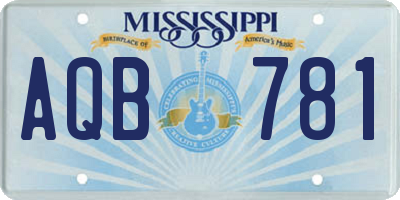 MS license plate AQB781
