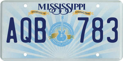 MS license plate AQB783