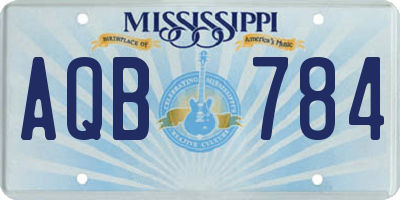 MS license plate AQB784