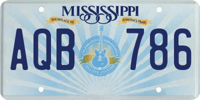 MS license plate AQB786
