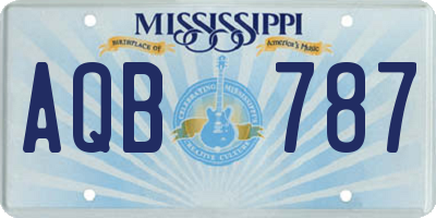 MS license plate AQB787