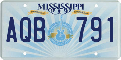 MS license plate AQB791