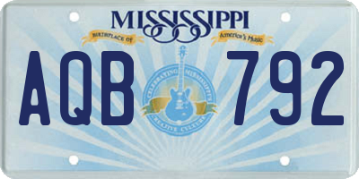 MS license plate AQB792