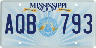 MS license plate AQB793