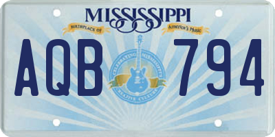 MS license plate AQB794