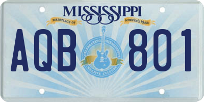 MS license plate AQB801