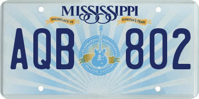MS license plate AQB802