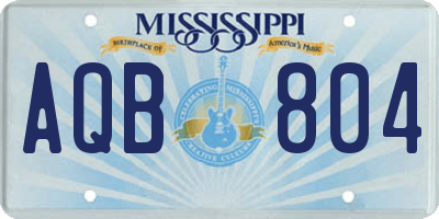 MS license plate AQB804
