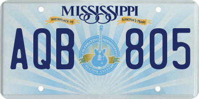 MS license plate AQB805