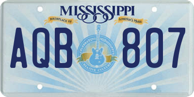 MS license plate AQB807