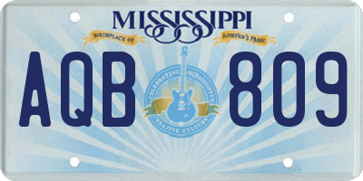 MS license plate AQB809