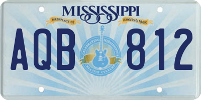 MS license plate AQB812