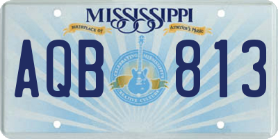 MS license plate AQB813