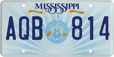 MS license plate AQB814