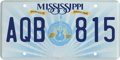 MS license plate AQB815
