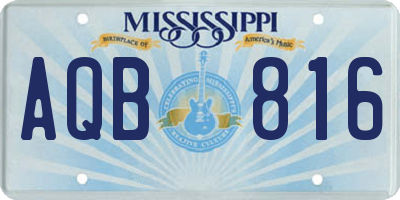 MS license plate AQB816