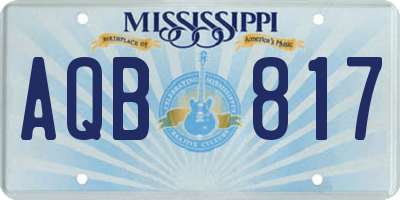 MS license plate AQB817