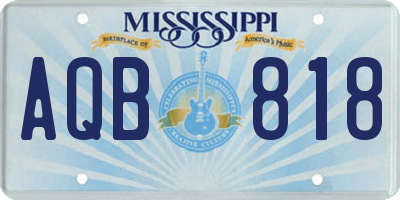 MS license plate AQB818