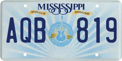 MS license plate AQB819
