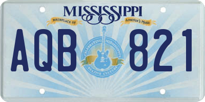MS license plate AQB821