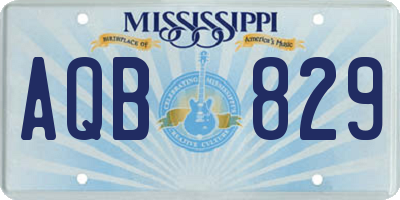 MS license plate AQB829
