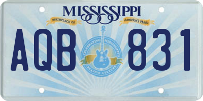 MS license plate AQB831